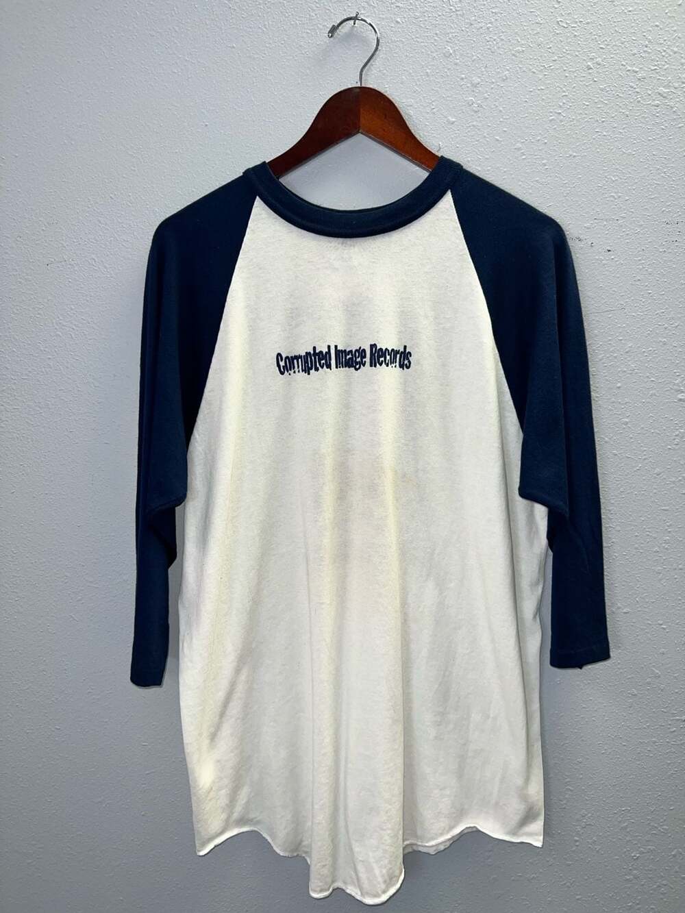 Rare Vintage 90s Corrupted Image Records Punk Raglan Shirt CI Records USA L 0245